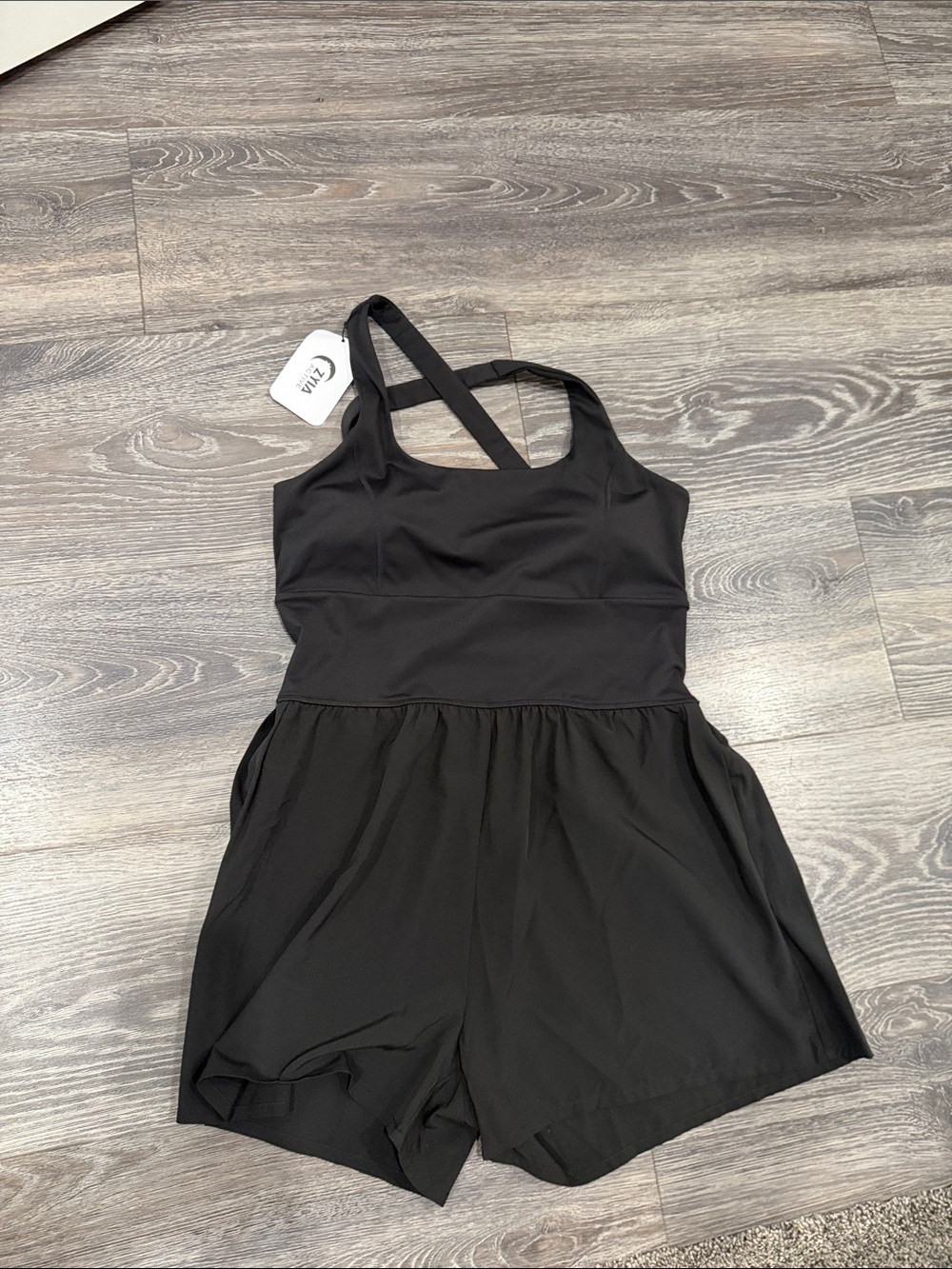 Black Crossback One-Piece Romper Bodysuit